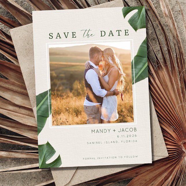 Tropical Beach Photo Wedding Save the Date (Creator Uploaded)