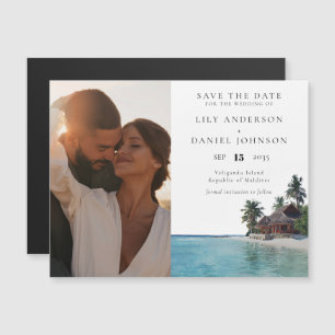 Tropical Beach Photo Wedding Save The Date Magnetic Invitation