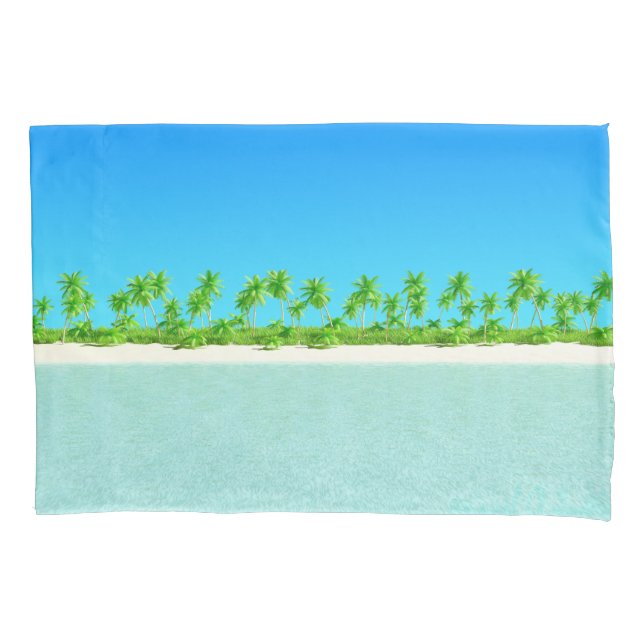 Tropical Beach Pillowcase (Front)