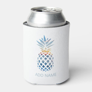 Tropical Beach Pineapple with Ocean Can Cooler