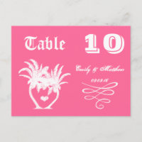 Tropical Beach Pink Island Palm Tree Wedding