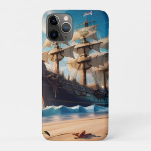 Tropical Beach Pirate Ship Case-Mate iPhone Case