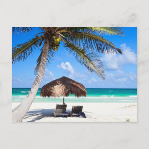 Tropical beach postcard