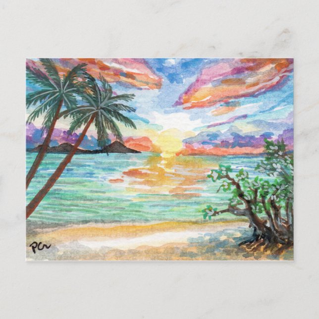 Tropical Beach Postcard (Front)