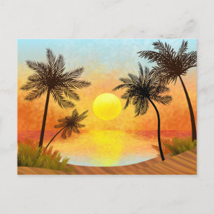 Tropical Beach Postcard