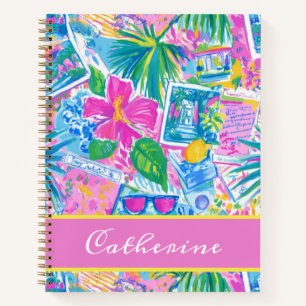 Tropical Beach Postcards Personalised Notebook