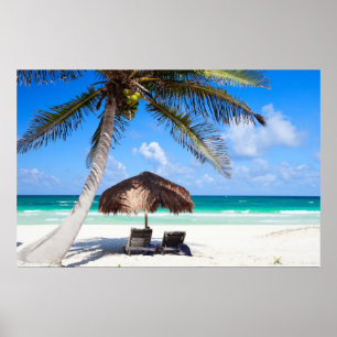 Tropical beach poster