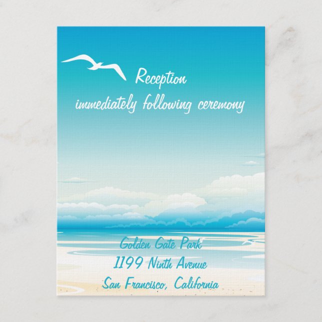 Tropical Beach Reception Insert Card (Front)