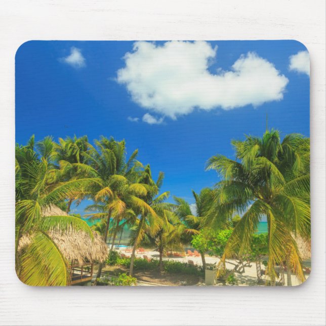 Tropical beach resort, Belise Mouse Pad (Front)