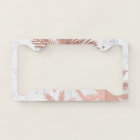 Tropical beach rose gold palm trees white marble