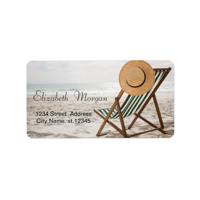Tropical Beach,Sand,Chair,Relax  Label (Front)