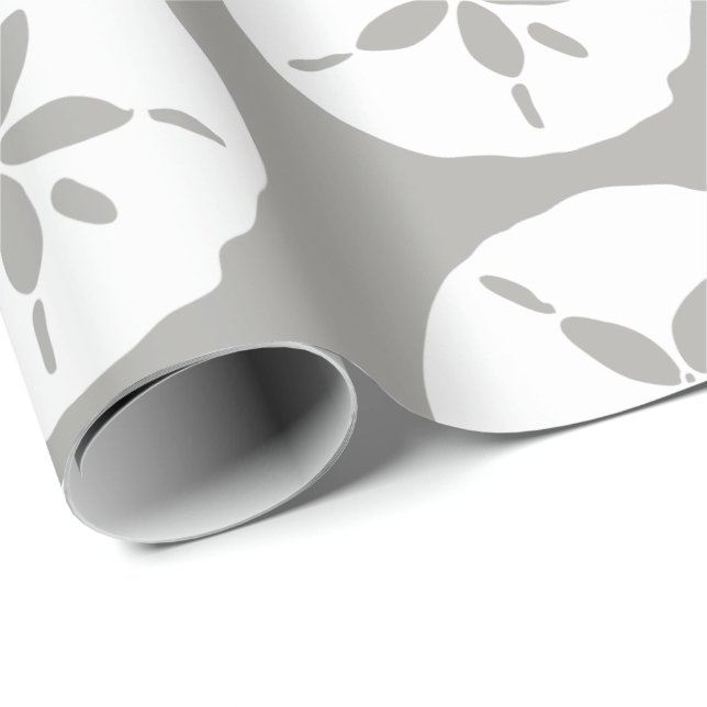Tropical Beach Sand Dollars Patterned Wrapping Paper (Roll Corner)