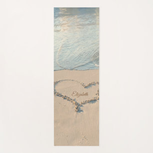 Tropical Beach, Sand,Heart Personalised  Yoga Mat