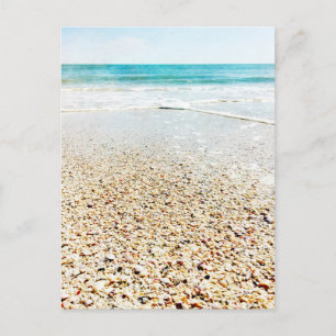 Tropical Beach Sand Ocean Waves Sea Shells Florida Postcard