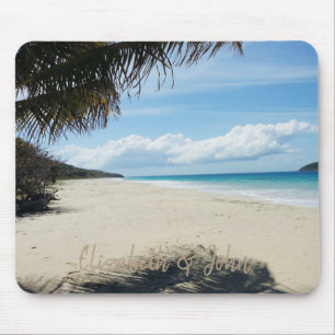 Tropical Beach,Sand,Palm -Personalised Mouse Pad