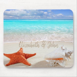 Tropical Beach,Sand,Seashells Mouse Pad