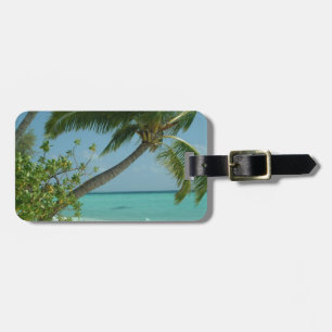Tropical Beach Sand Sun Water Ocean Waves Surf Art Luggage Tag