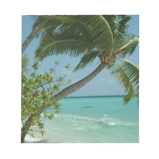 Tropical Beach Sand Sun Water Ocean Waves Surf Art Notepad (Front)
