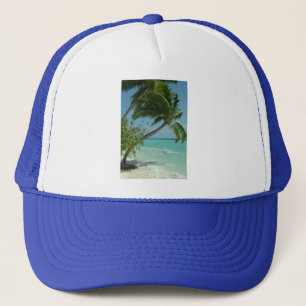 Tropical Beach Sand Sun Water Ocean Waves Surf Art Trucker Hat