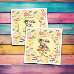 Tropical Beach & Santa Christmas in July Party Napkin<br><div class="desc">A funny Christmas in July design with a tropical beach and Santa! You can personalise this with your name.</div>