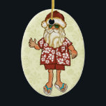 Tropical Beach Santa Christmas Ornament<br><div class="desc">Tropical Beach Santa Christmas Ornament</div>