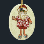 Tropical Beach Santa Christmas Ornament<br><div class="desc">Tropical Beach Santa Christmas Ornament</div>