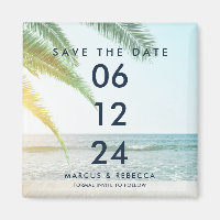 Tropical Beach Save Date Wedding Magnet