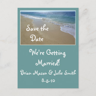 tropical-beach-, Save the Date, ... Announcement Postcard