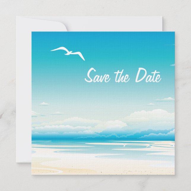 Tropical Beach Save the Date Wedding Invitat (Front)