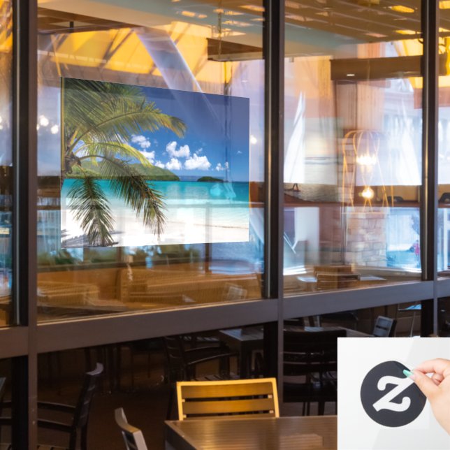 Tropical Beach Scene (Restaurant Window)