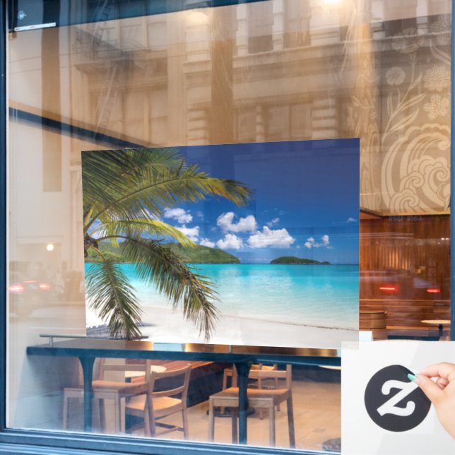 Tropical Beach Scene (Cafe Window)