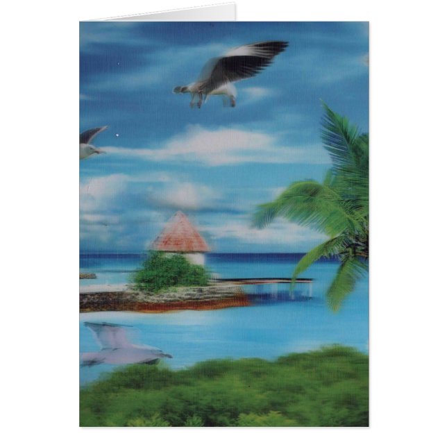 Tropical Beach Scene Art Print (Front)