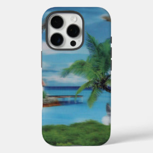 Tropical Beach Scene Art Print  iPhone 16 Pro Case