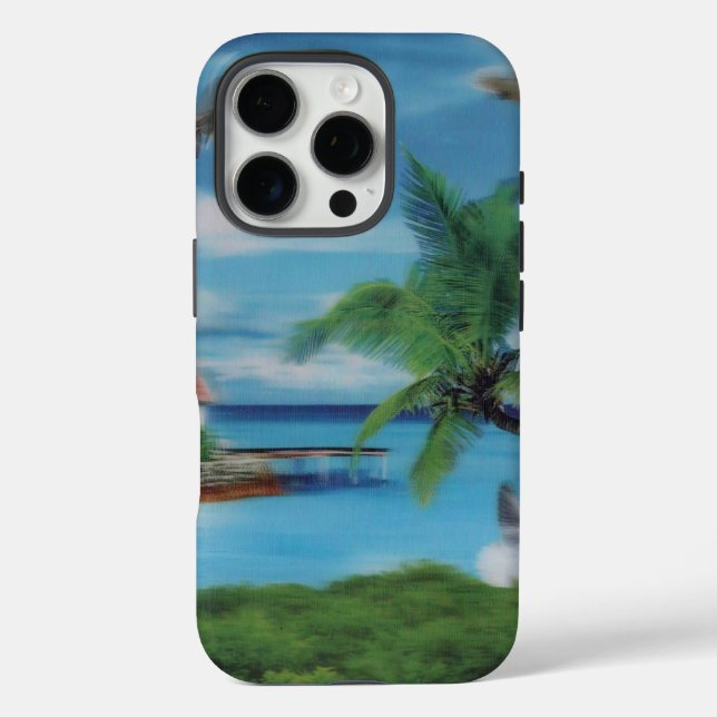 Tropical Beach Scene Art Print  Case-Mate iPhone Case (Back)