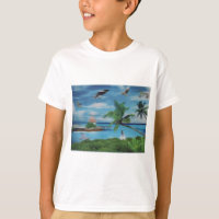 Tropical Beach Scene Art Print
