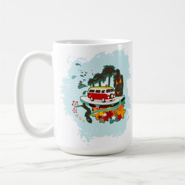 Tropical Beach Scene Coffee Mug (Left)
