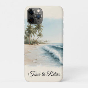 Tropical Beach Scene in a Watercolor Style Case-Mate iPhone Case