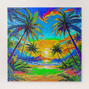 Tropical Beach Scene Jigsaw Puzzle