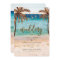 tropical beach scene modern wedding invitation