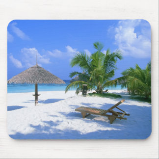 Tropical Beach Scene Mouse Pad