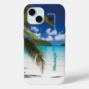 Tropical Beach Scene Paradise iPhone 15 Case