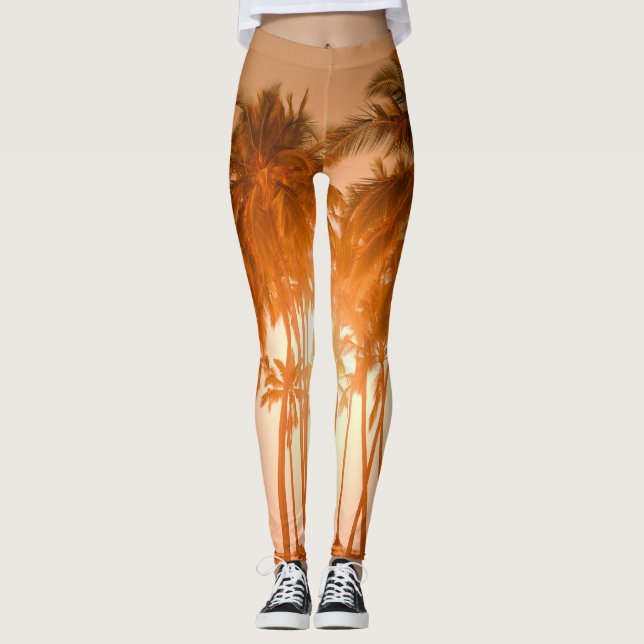 Tropical beach: scenic natural view leggings (Front)