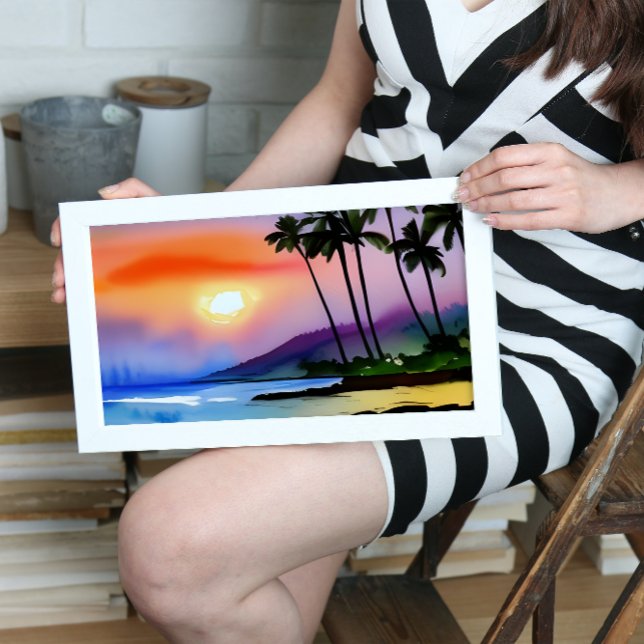 Tropical Beach Scenic Watercolor   Poster (Creator Uploaded)