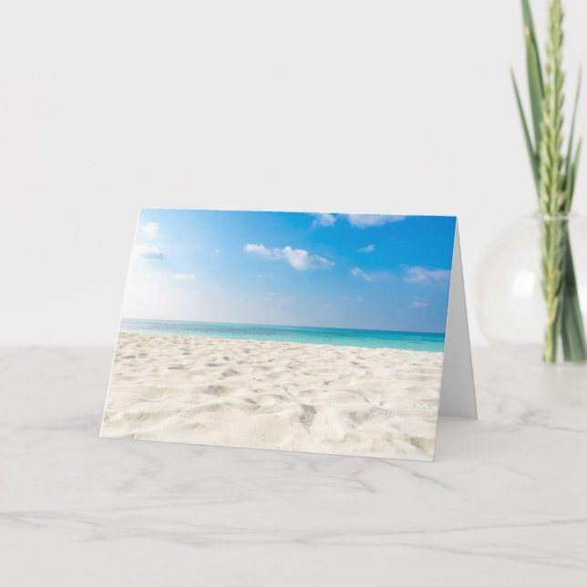 Tropical Beach Sea Sand Sky & Summer Day Card (Front)