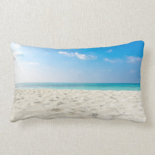 Tropical Beach Sea Sand Sky & Summer Day Lumbar Cushion