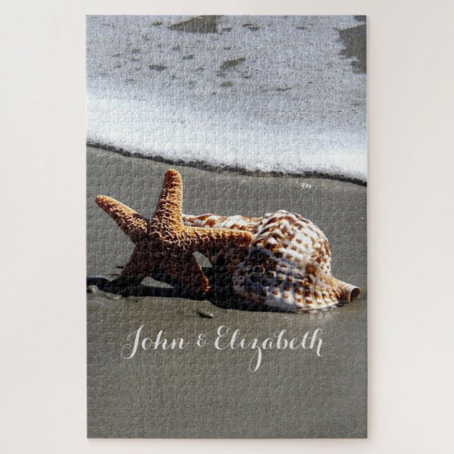 Tropical Beach Sea Seashells Seastar Jigsaw Puzzle (Vertical)