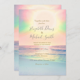 Tropical Beach Sea Sun Colourful Summer Invitation