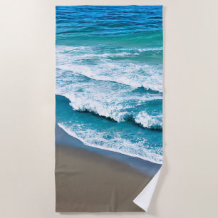 Tropical Beach Sea Waves Beach Towel
