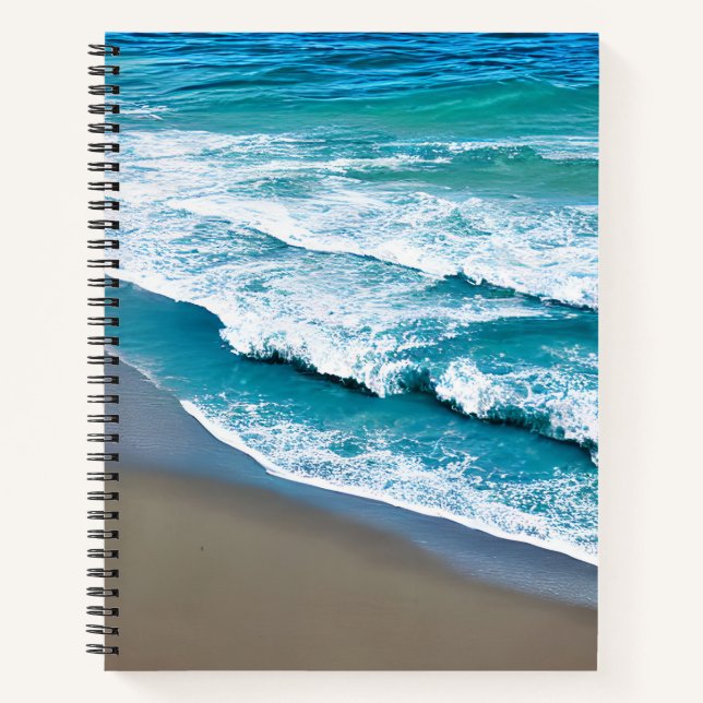 Tropical Beach Sea Waves Notebook (Front)