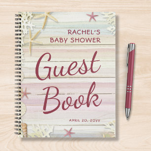 Tropical Beach Seashell Baby Shower Guest Book